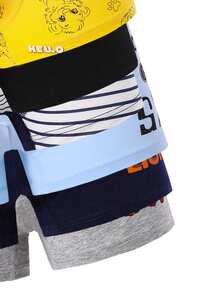 6条装男童舒适纯棉可爱狮子印花三角裤，四季皆宜