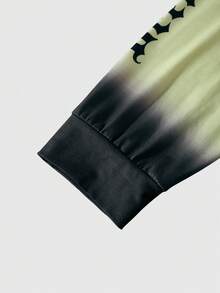 ROMWE MEN Street Graphic Print Long Sleeve Men Casual Hoodie T-Shirt - Yellow - View 4