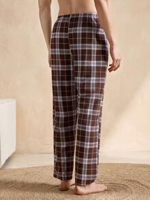 Men's Plaid Print Casual Pocketed Lounge Pants