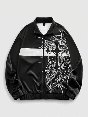 Street Life Sudadera con estampado gráfico para hombre, sudadera de manga larga de moda