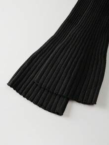 Franclia 新款秋冬性感修身圆领喇叭袖优雅休闲针织毛衣连衣裙（女款）