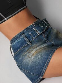 EURMUSE 女士简约腰带紧身裙，休闲日常穿着