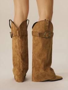 Styleloop 女士休闲百搭中筒靴 - 棕色 - 查看 7