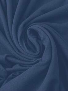 SHEIN LUNE 女式大码休闲纯色圆领长袖针织T恤，秋冬 - 藍色 - 查看 6