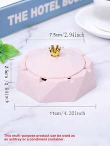 Shock-Proof Ashtray With Lid (PP + Stainless Steel), Suitable For Homes, Dormitories, Living Rooms, Hotels, And Bedrooms. New Model. - Pink - View 5