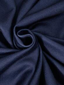 SHEIN ChillGRL Bộ 2 áo hoodie cổ chữ V in chữ và quần túi hộp thường ngày cho bé gái tuổi teen - Màu xanh hải quân - Xem 8