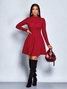 SOLERSUN 性感优雅简约春夏女装秋季女装冬季女装返校节礼服感恩节女装返校服教师服 - 紅色 - 查看 6