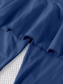 少女时尚休闲百搭优雅纯色二合一短裙裤，适合春、秋、冬三季穿着，可用于上学、度假、外出等场合。 - 灰色 - 查看 4