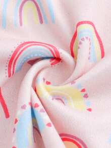 Cozy Pixies 女婴四件套贴身睡衣套装 - 波点、彩虹、爱心情人节图案圆领长袖上衣和松紧腰长裤 - 彩色 - 查看 5