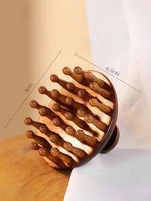 1PC Massage Tickle Relieve And Relax Head Massage Tool Natural Sandalwood Wide Toothed Comb With Scalp Massage Function, Compact, Portable And Durable,Gua Sha,Lymphatic Drainage,Cellulite,Back Scratchers,School,Back To School,Travel,Travel Essentials,Home Essentials,Spa,Massage Tool,Massage,Massager,Spa - Multicolor - View 5