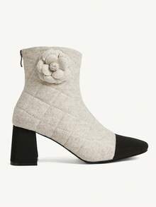 CUCCOO CHICEST 休闲通勤粗跟女式踝靴 - 米色 - 查看 8
