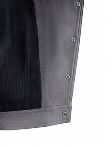 Manfinity EMRG 男士斜扣夹克，不对称纽扣设计休闲夹克，推荐送给丈夫、男友、朋友的礼物；男士短款西装外套；男士短款夹克；男士短款拉链灰色夹克 - 深灰色 - 查看 7