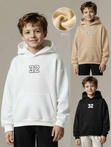 JNSQ 3pcs Tween Unisex Thermal Lined Hooded Sweatshirts, Oversized Graphic Letter Embroidered Pullover Tops, Suitable For Daily Wear, Outdoor Activities, Vacation, Streetwear, Party And Casual Occasions - Multicolor - View 1