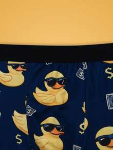 Notgurli Funny Cute All-Over Print Sunglasses Duck Print Streetwear High Stretch Men's Boxer Briefs, Party & Holiday - Black - View 3