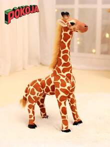 POKOJA LAND 11.8英寸宠物花园长颈鹿毛绒玩具，可爱动物，仿真长颈鹿绒面玩具，儿童圣诞节、万圣节、生日礼物，春夏皆宜 - 彩色 - 查看 1