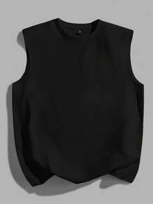 StoneGrade Black Printed Sleeveless Tank Top For Men - Black - View 4