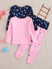 Bộ đồ ngủ liền thân và quần legging in họa tiết kỳ lân dễ thương cho bé gái 2 món - Nhiều màu - Xem 2