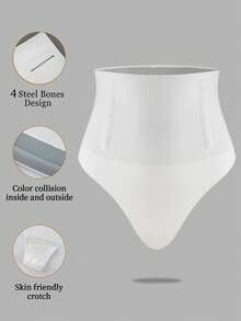 Ladies Seamless Shapewear Bottom Body Sculpting Briefs, Sexy - White - View 2