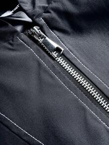 PAVTROS 男士夹克，休闲连帽夹克，纯色简约拉链，百搭时尚休闲款，开襟羊毛衫设计，这款夹克是送给朋友、丈夫、亲戚的绝佳礼物。 - 深灰色 - 查看 3