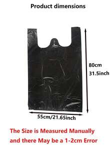 50PCS Plastic T-Shirt Bags With Handles, Polyethylene Shopping Bags, Large Black Garbage Bags, Kitchen Garbage Bags, Vegetable Bags, Grocery, Vegetable, Fruit, Snack Large Garbage Bags - Convenient, - Multicolor - View 9
