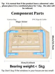 1PC Cat Hammock Hanging Type Cat Bed Window Side Pet Bed Cat Small Dog Window Side Seat Fixing Device Load-Bearing 5kg Pet Accessories - Multicolor - View 6