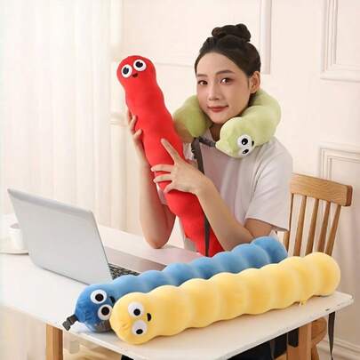 Joivida Gối cổ hình con rắn với đôi mắt biểu cảm và nụ cười - Gối du lịch, văn phòng và máy bay có thể gấp gọn - Gối đỡ cổ mềm mại, thích hợp cho ô tô, giường và nhà - Thiết kế ôm dễ thương màu xanh, vàng, đỏ và be - Có thể giặt bằng tay với dây đeo vai di động - Quà tặng lý tưởng cho người lớn - Gối đỡ cổ tiện dụng - Người bạn đồng hành vui vẻ và thiết thực khi đi du lịch, Gối cổ du lịch, Gối cổ du lịch di động có mũ, Gối du lịch mềm mại, Gối cổ có đệm khi đi du lịch.