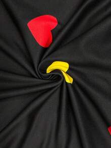 Manfinity Dauomo Męski top, wielokolorowy wzór w serduszka, dzianinowy sweter z długim rękawem i okrągłym dekoltem, luźna i modna warstwa wewnętrzna w stylu InS, elegancka i stylowa, lekka, luksusowa koszulka, prezent na walentynki, prezent dla pary, prezent dla chłopaka, prezent na powrót do szkoły, prezent noworoczny 2026 - Czarne - Zobacz 5