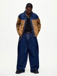 ROMWE MEN Street Life Casual Loose Straight-Leg Men's Jeans - Blue - View 2