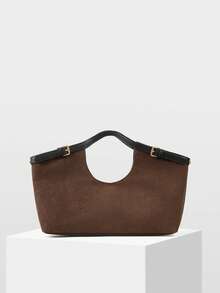MOTF PREMIUM SUEDETTE FASHION TOTE BAG - Chocolate Brown - View 5