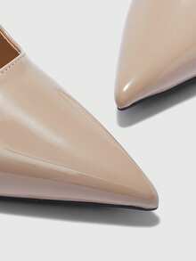 CUCCOO BIZCHIC Minimalist Solid Color Closed Toe Stiletto Heel Women Pumps For Christmas - Apricot - View 8
