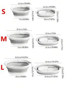 6PCS Folding Basin,Wrist Strap,Wash Basin,Vegetable Basin, Foot Basin, Easy To Clean, Lightweight And Retractable, Suitable For Home, Dormitory And Outdoor Camping Travel. Used For Camping Sinks And Home Laundry Basins, Buckets, Water Containers , Fruit And Vegetable Wash Basin, Cleaning Supplies - Blue - View 5