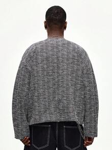 ROMWE MEN Street Life 男士羊毛混纺休闲茧型长袖外套 - 黑色 - 查看 3