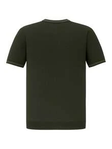 Fred Perry Men's Knitted T-Shirt Green - Black - View 2