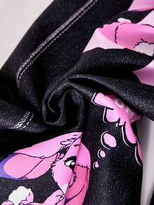 SHEIN Sparklyn Quần ống rộng dáng casual dành cho bé gái tuổi teen, có cạp chun điều chỉnh được, in họa tiết, chất liệu vải dệt, kiểu dáng thoải mái và các họa tiết, chữ viết theo phong cách graffiti. Phù hợp cho thời trang đường phố và mặc hàng ngày, thích hợp cho mọi mùa, đặc biệt là mùa xuân và mùa thu. - Nhiều màu - Xem 8