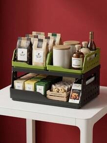 Joivida 1 Giỏ đựng đồ bằng nhựa Macron nhiều màu sắc có thể gấp gọn, hoàn hảo để cất giữ và sử dụng hàng ngày, dễ dàng lắp ráp, có thể sử dụng trong nhà bếp, phòng tắm, văn phòng, phòng khách, lớp học, nhà ở - Nhiều màu - Xem 5