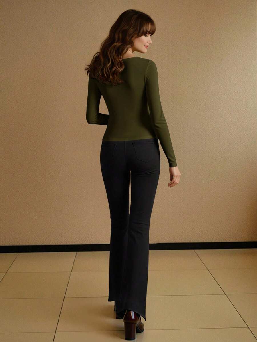 MOTF PREMIUM CUT OUT FITTED T-SHIRT, AUTUMN/WINTER