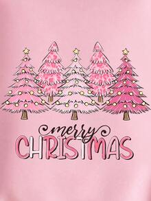 DrmWander Grafik-Muster Sweatshirt mit Rundhalsausschnitt in Große Größen, lässiger Streetstyle Pullover mit Langarm, Herbst/Winter - Pink - Übersicht 4