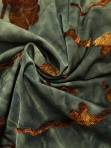 Elamini 女士优雅长袖连衣裙，适合派对、休闲穿着，植绒面料，带毛领，秋冬 - 彩色 - 查看 5