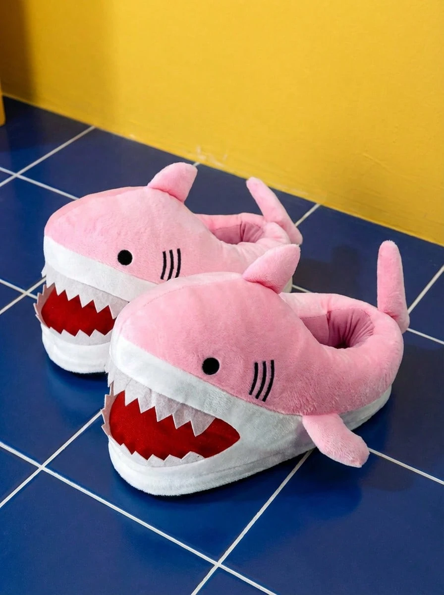 Joivida Cartoon Shark Slippers For Women Plush Furry Animal Design Warm Winter Non Slip Sole Comfortable Indoor Home Cozy Soft Lightweight Lounge Wear Gift Idea For Holidays Christmas Birthday - shark - View 1