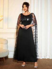 Cravure Robe de soirée moulante à paillettes pour femmes grandes tailles