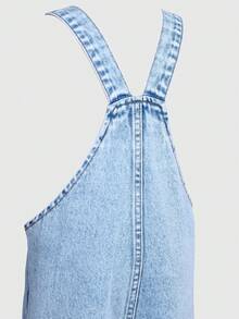 SHEIN ChillGRL 女童花卉、爱心、彩虹涂鸦印花休闲舒适柔软牛仔连体裤