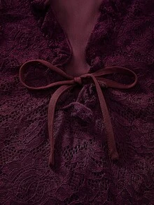 Swim Oasis Women's Lace Halter Long Flowing Dress, Suitable For Party Wear In Autumn/Winter - Burgundy - View 5