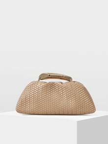 MOTF PREMIUM PU LEATHER BEADED TOP HANDLE BAG - Beige braid - View 4