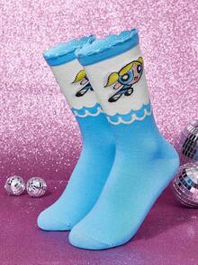THE POWERPUFF GIRLS X SHEIN Women Crew Socks - Multicolor - View 1