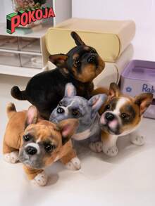 POKOJA LAND - SELECTS 8.6英寸椋鸟，法国斗犬毛绒玩具，仿真逼真，柔软手工制作，卧姿可爱，适合男孩女孩，是送给各个年龄段和各种场合的可爱礼物。