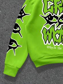 Manfinity ZONE917 Men's Casual Slogan Print Long Sleeve Hoodie, Autumn/Winter