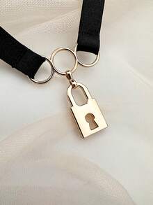 女士内衣配饰 - 可调节可拆卸颈圈 - 黑色 - 查看 3