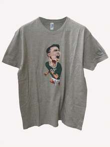Playera algodón con estampado de Jugador Mexicano Hirv Lozano Niño y Adulto Para Toda la Familia Diferentes Colores - Gris - Ver 7