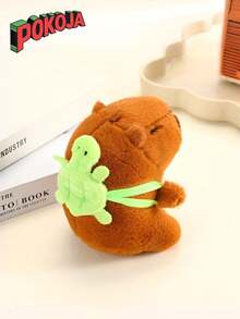 POKOJA LAND 4.7inch Cute Capybara Stuffed Animal Plushie Pendant-Capybara Pendant With Backpack, Brown Soft Fabric, Keys, Schoolbag Pendant, Suitable For Friends And Children's Perfect Birthday Gift Spring To Summer - Multicolor - View 4