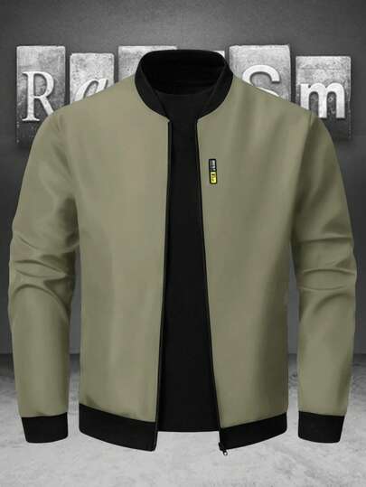 Manfinity Homme 男士撞色简约休闲长袖外套